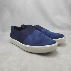 Vince Corbin Blue Satin Slip On Sneakers N5163 Elastic 7 37 Casual Skater